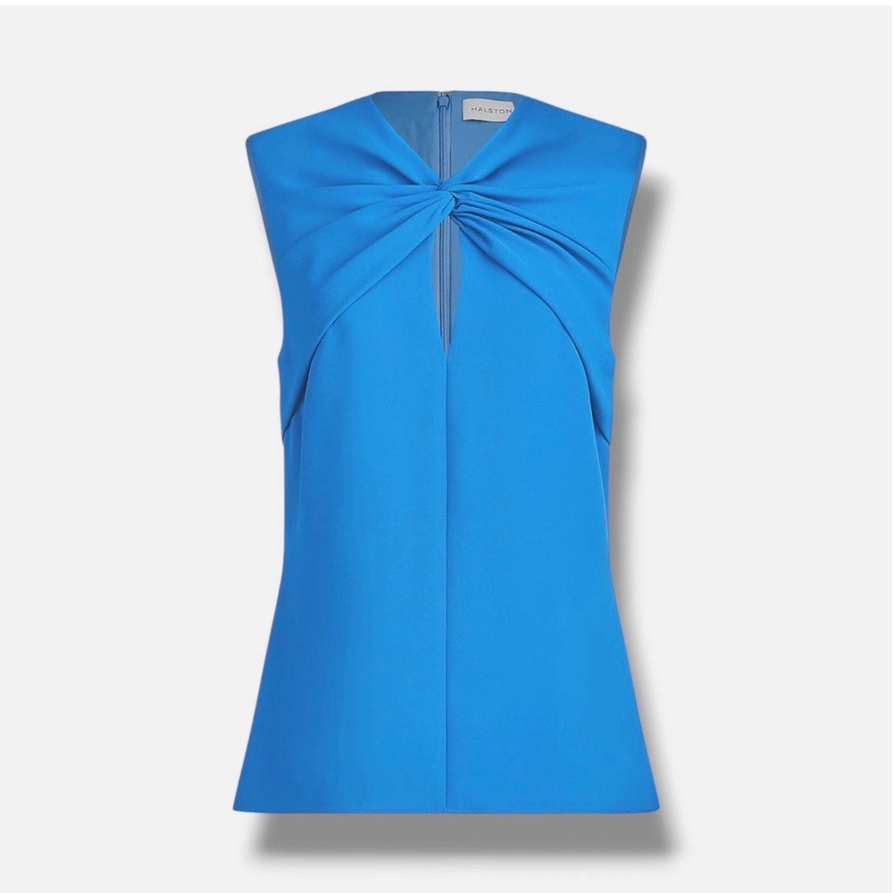 NWT Halston Faren Top in Fluid Crepe / Sizes 8 & 12 / MSRP $345‎ / Color: Ocean